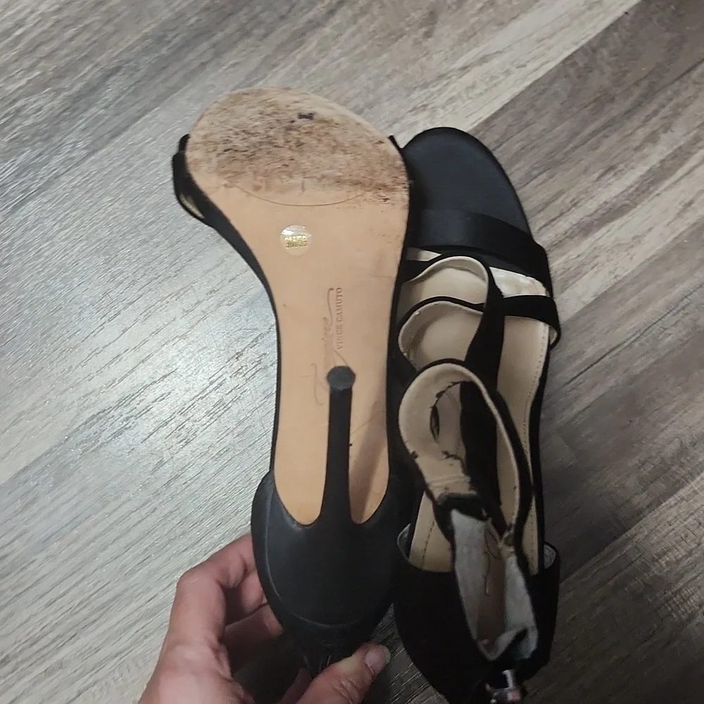 Imagine VINCE CAMUTO Devin Satin High-Heel Ankle Strap Sandals Size 9